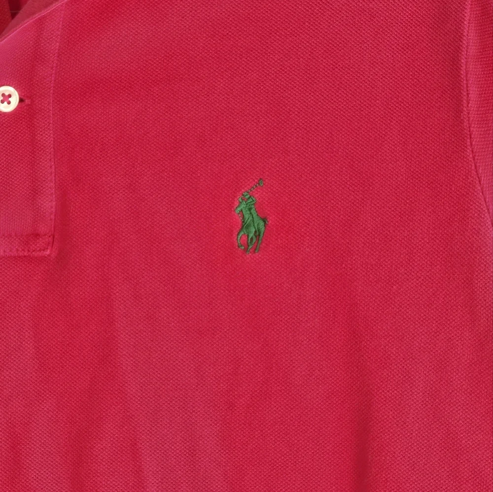 Polo Ralph Lauren‎ Pink Cotton Classic Fit Polo Shirt Green Pony Size S/M Preppy